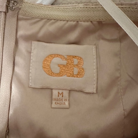 GB high low coral and beige beaded dress, M - Picture 3 of 3